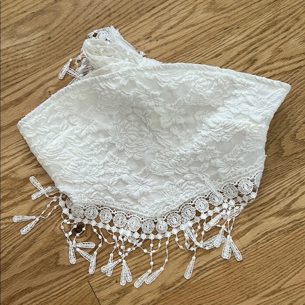 SHEIN White Lace Tied Top- NEVER WORN